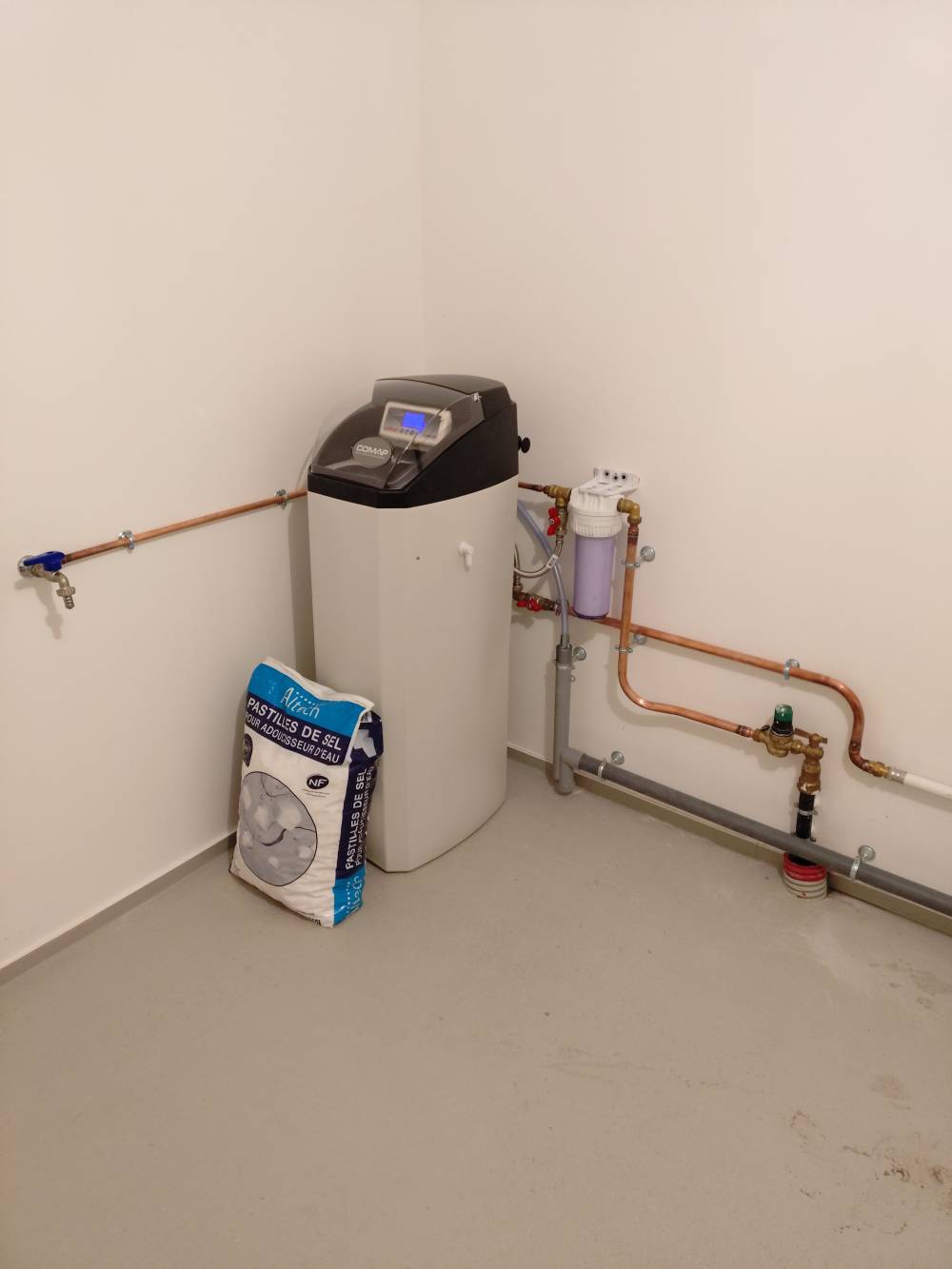 Installation d'un adoucisseur d'eau SOFTEO 18L COMAP